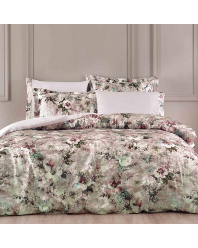 Постельное белье Tivolyo Home Santiago pembe делюкс сатин жатый шёлк евро