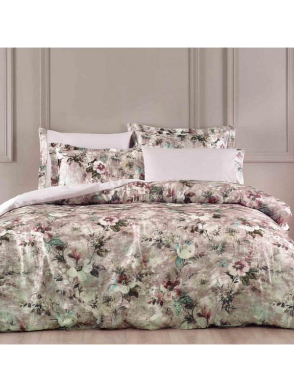 Постельное белье Tivolyo Home Santiago pembe делюкс сатин жатый шёлк евро