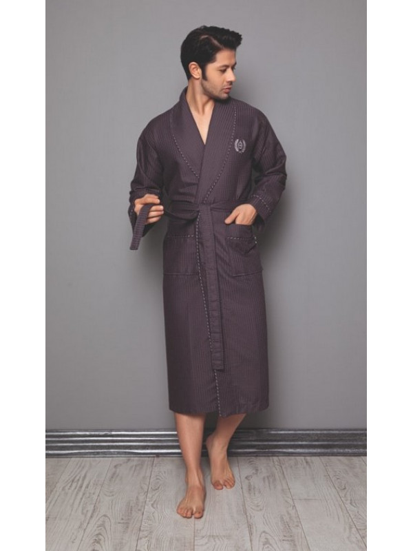 Халат мужской nusa вафельный модель 12680 kahve, xxxxl