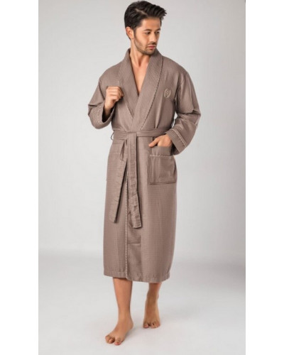 Халат мужской nusa вафельный модель 12680 beg, xxxxl