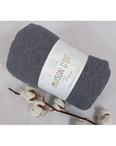 Простынь Maison D'or antracit махровая на резинке 180x200 + наволочки 2-50x70