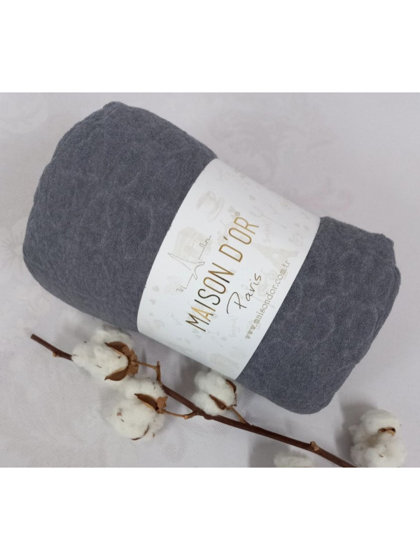 Простынь Maison D'or antracit махровая на резинке 180x200 + наволочки 2-50x70