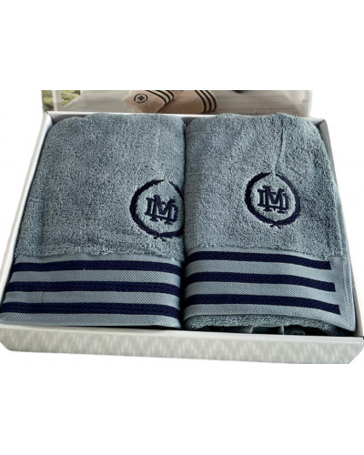 Набір рушників Maison D'or Delon blue/navy 30x50, 50x100, 70x140