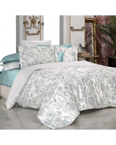 Постельное белье Sarev ORLINA v2/Yesil сатин делюкс 300ТС евро