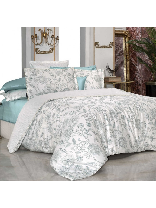 Постельное белье Sarev ORLINA v2/Yesil сатин делюкс 300ТС евро