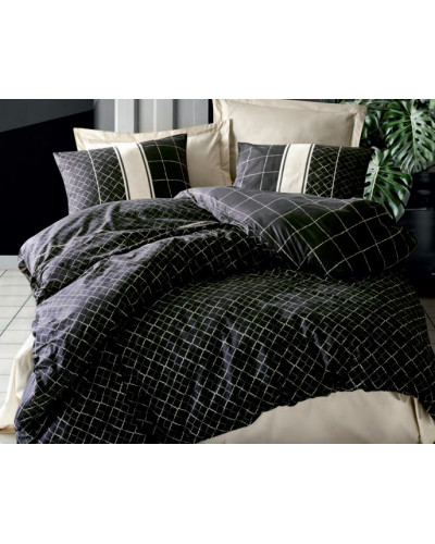 Постельное белье Cotton box Antre черный ранфорс евро