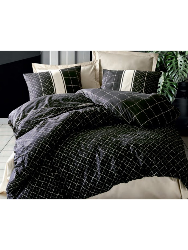 Постельное белье Cotton box Antre черный ранфорс евро