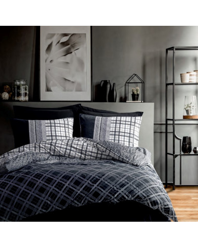 Постельное белье Cotton box Carlos siyah ранфорс евро