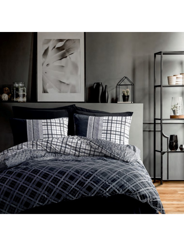 Постельное белье Cotton box Carlos siyah ранфорс евро