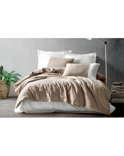 Постельное белье Cotton box vizon & krem ранфорс евро