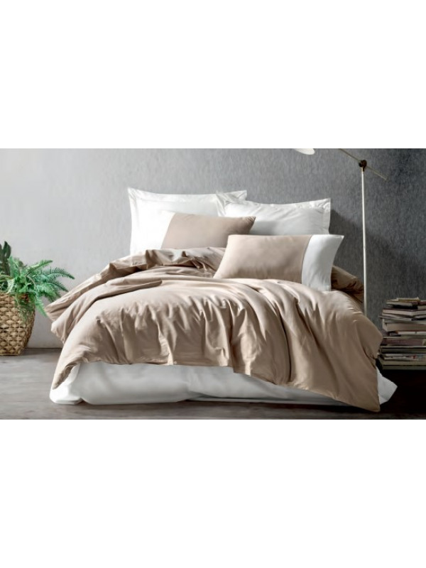 Постельное белье Cotton box vizon & krem ранфорс евро