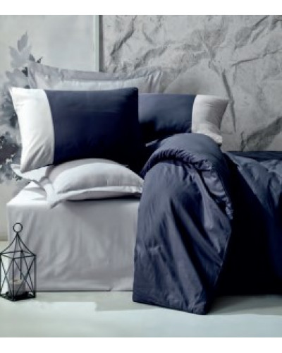 Постельное белье Cotton box lacivert & gri ранфорс евро