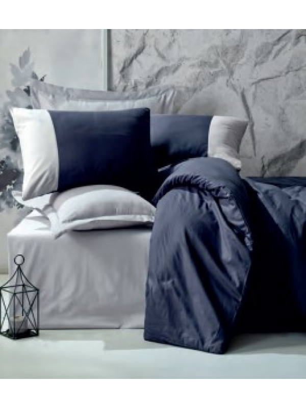 Постельное белье Cotton box lacivert & gri ранфорс евро