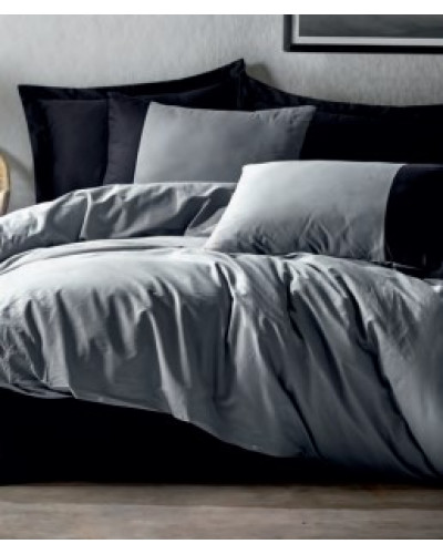 Постельное белье Cotton box gri & siyah ранфорс евро