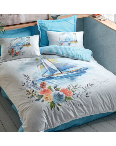 Постельное белье Cotton box Morgan mavi ранфорс евро