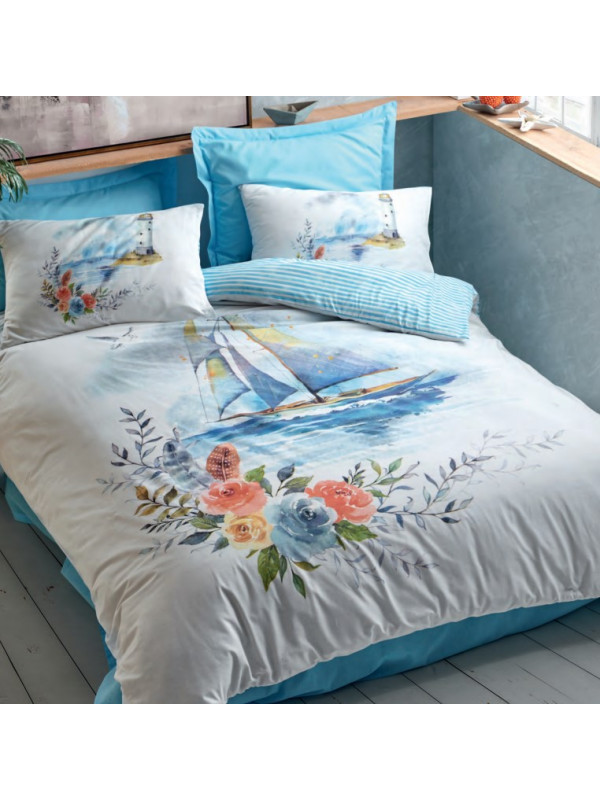 Постельное белье Cotton box Morgan mavi ранфорс евро