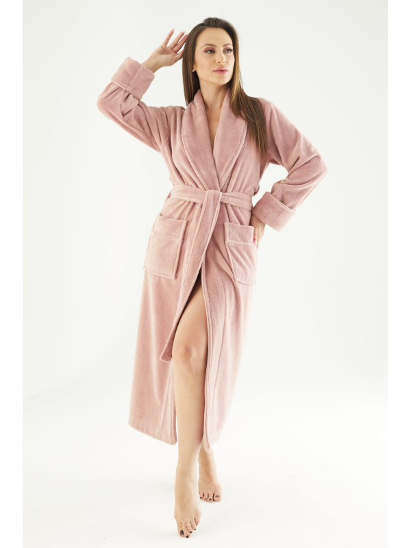 Халат женский nusa хлопок/бамбук модель 6895   пудровый, xxl