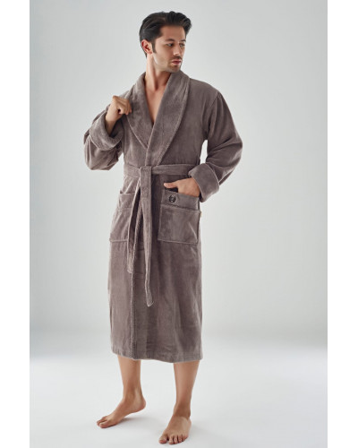 Халат мужской nusa хлопок/бамбук модель 1400    бежевый, l/xl