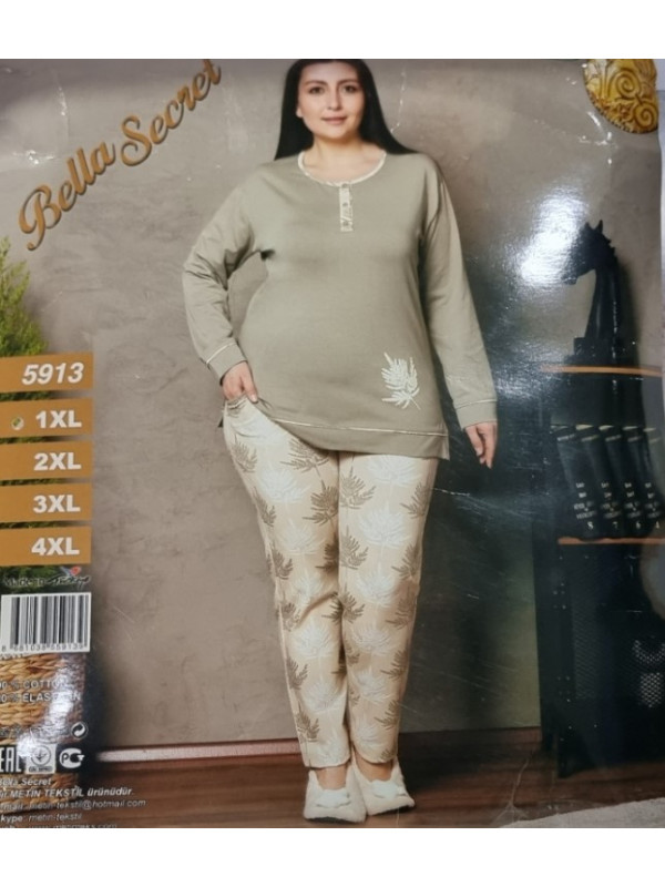 Пижама женская Bella Secret модель 5913 хлопок,  xxxxl