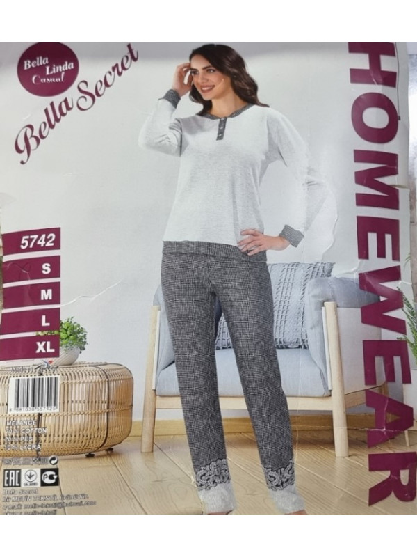 Пижама женская Bella Secret модель 5742 хлопок, xl