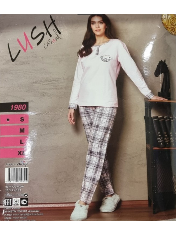 Пижама женская Sevim модель 1980 хлопок, байка, l