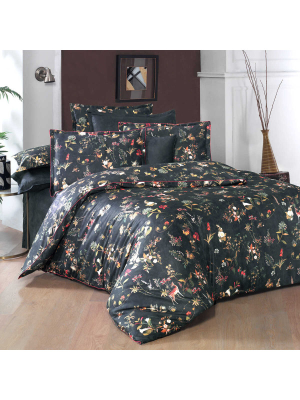 Постельное белье Sarev Jenny antracit сатин делюкс 300ТС евро