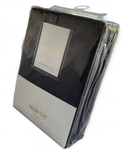 Простынь сатиновая Maison D'or antracit 240x260 +наволочки 2-50x70