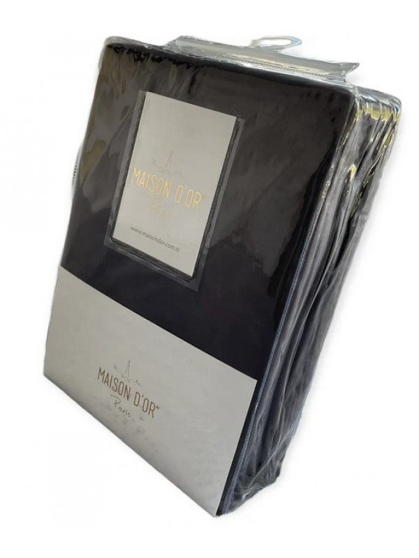 Простынь сатиновая Maison D'or antracit 240x260 +наволочки 2-50x70