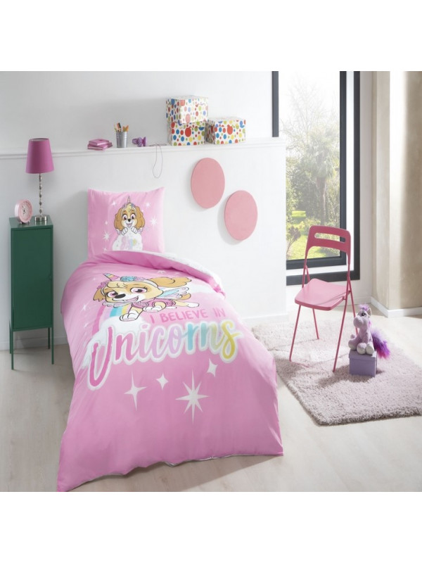 Подростковое постельное белье Tac Disney Paw Patrol Skye Glitter ранфорс полуторное