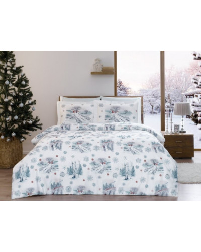 Постільна білизна Tivolyo Home Christmas Делюкс сатин полуторне
