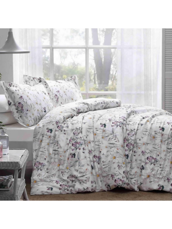 Постельное белье Tivolyo Home Daisy k.beyaz делюкс сатин полуторное