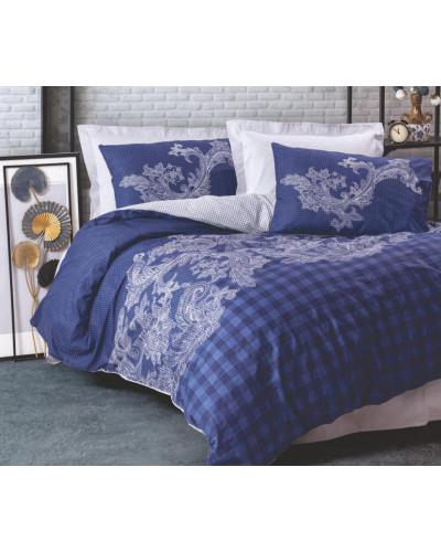 Постельное белье Cotton box Bitsy lacivert ранфорс евро