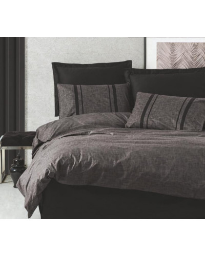 Постельное белье Cotton box Bitter antrasit-siyah ранфорс евро