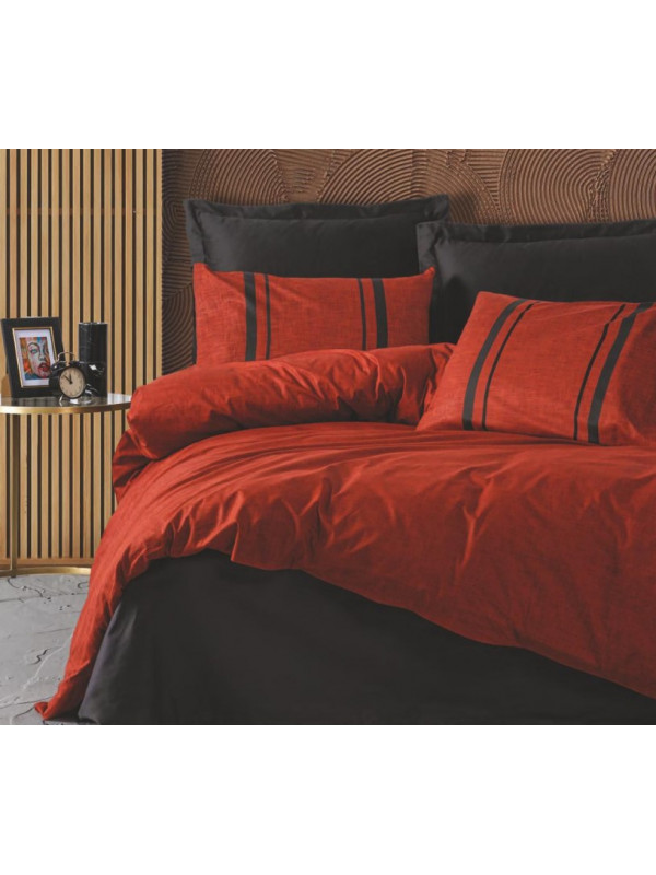 Постельное белье Cotton box Bitter kiremit-siyah ранфорс евро