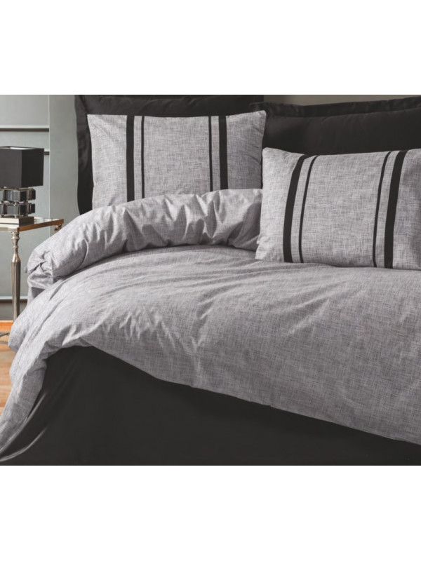 Постельное белье Cotton box Bitter gri-siyah ранфорс евро