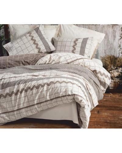 Постельное белье Cotton box Aren kahve ранфорс евро