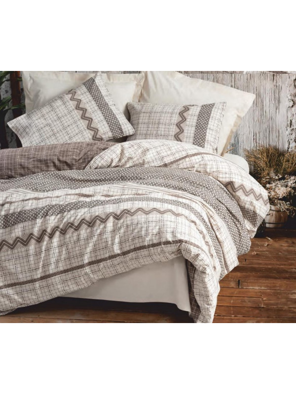 Постельное белье Cotton box Aren kahve ранфорс евро