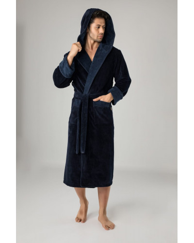 Халат мужской nusa хлопок/бамбук модель 2805    синий, l/xl