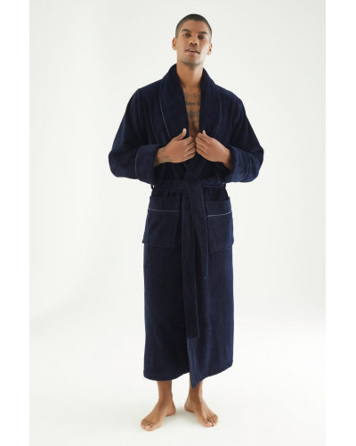 Халат мужской nusa хлопок/бамбук модель 7235    синий, xxxxl