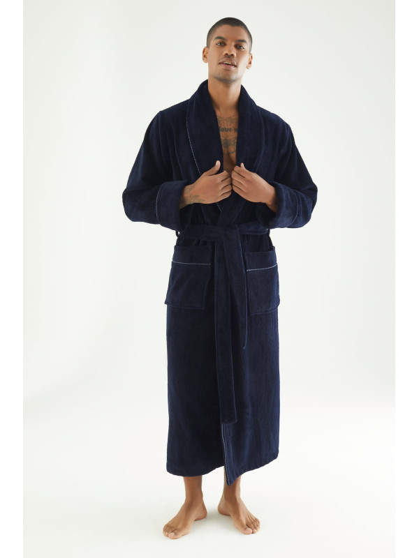 Халат мужской nusa хлопок/бамбук модель 7235    синий, l/xl