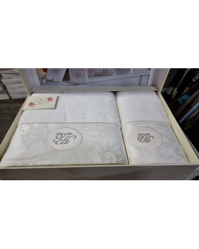 Набор полотенец Tivolyo Home Grant k.beyaz 50x100; 75x150