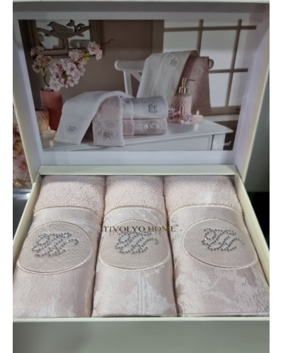 Кухонные полотенца Tivolyo Home Grant pudra махра 3 предмета 30x50