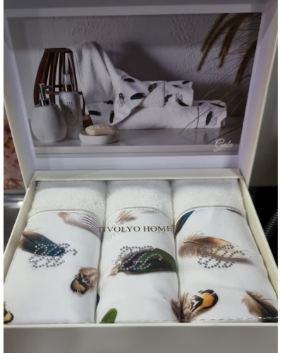 Кухонные полотенца Tivolyo Home Gala k.beyaz махра 3 предмета 30x50