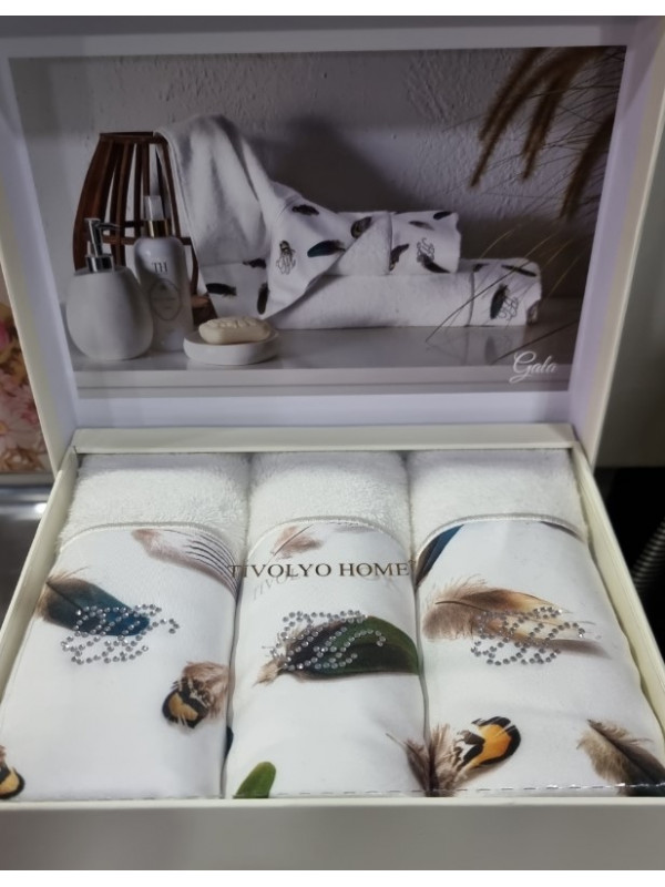 Кухонные полотенца Tivolyo Home Gala k.beyaz махра 3 предмета 30x50