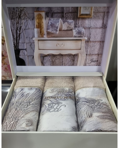 Кухонные полотенца Tivolyo Home Javier махра 3 предмета 30x50