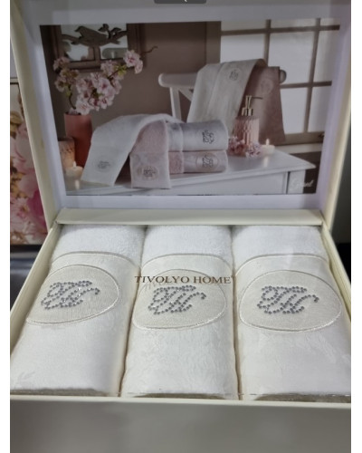 Кухонные полотенца Tivolyo Home Grant k.beyaz махра 3 предмета 30x50