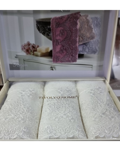 Кухонные полотенца Tivolyo Home Regina k.beyaz махра 3 предмета 30x50