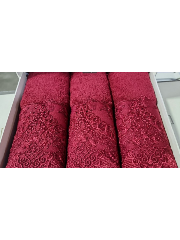 Кухонные полотенца Tivolyo Home Regina bordo 3-30x50