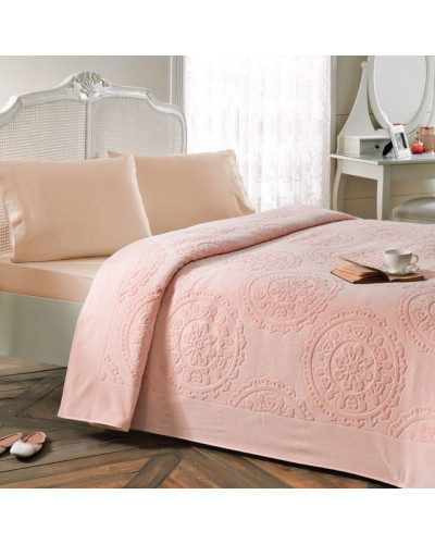 Постільна білизна Tivolyo Home Alfredo somon піке сатин махра євро