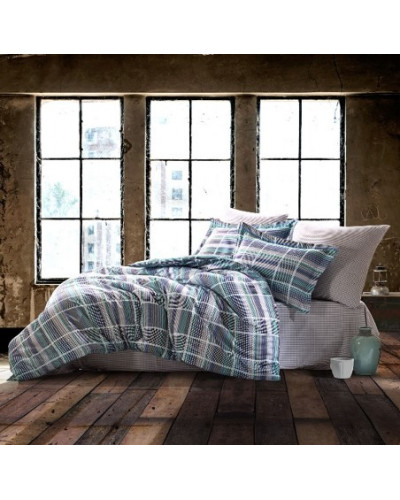 Постільна білизна Prima Casa PLAİD MAVİ сатин євро